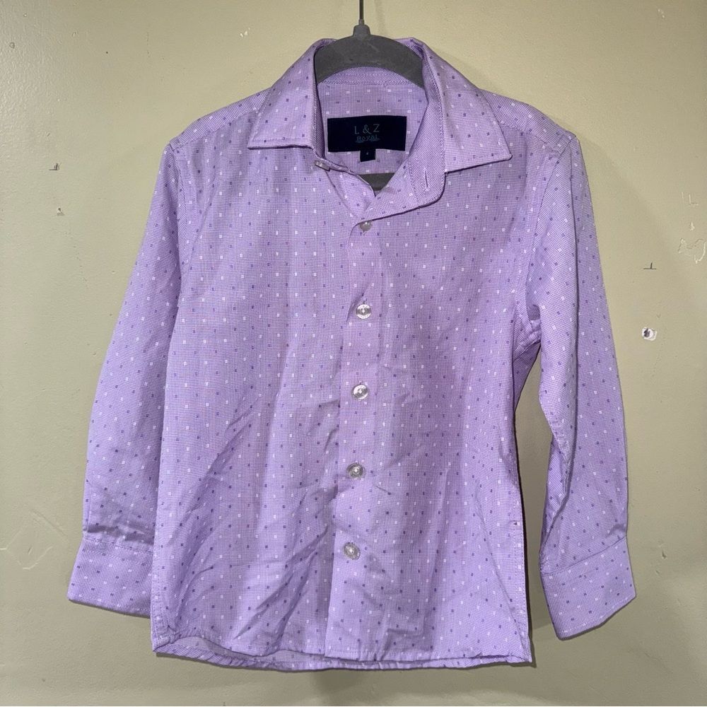 L&Z Royal size 4 Lavender purple Casual Button Down Shirt
